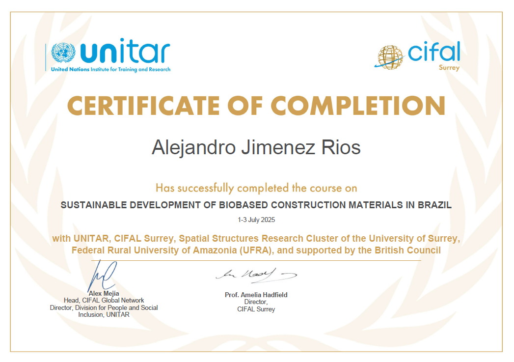 Dr. Alejandro Jiménez Rios attends CISM-ECCOMAS Course