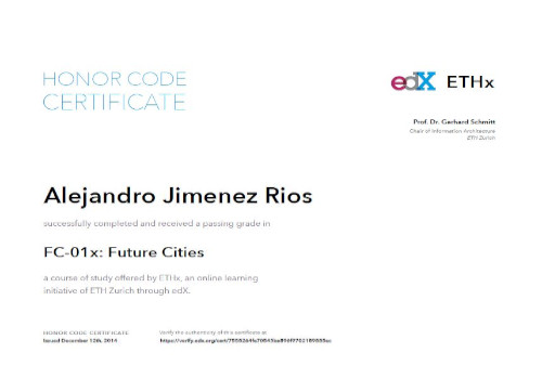 Dr. Alejandro Jiménez Rios Future Cities Certificate