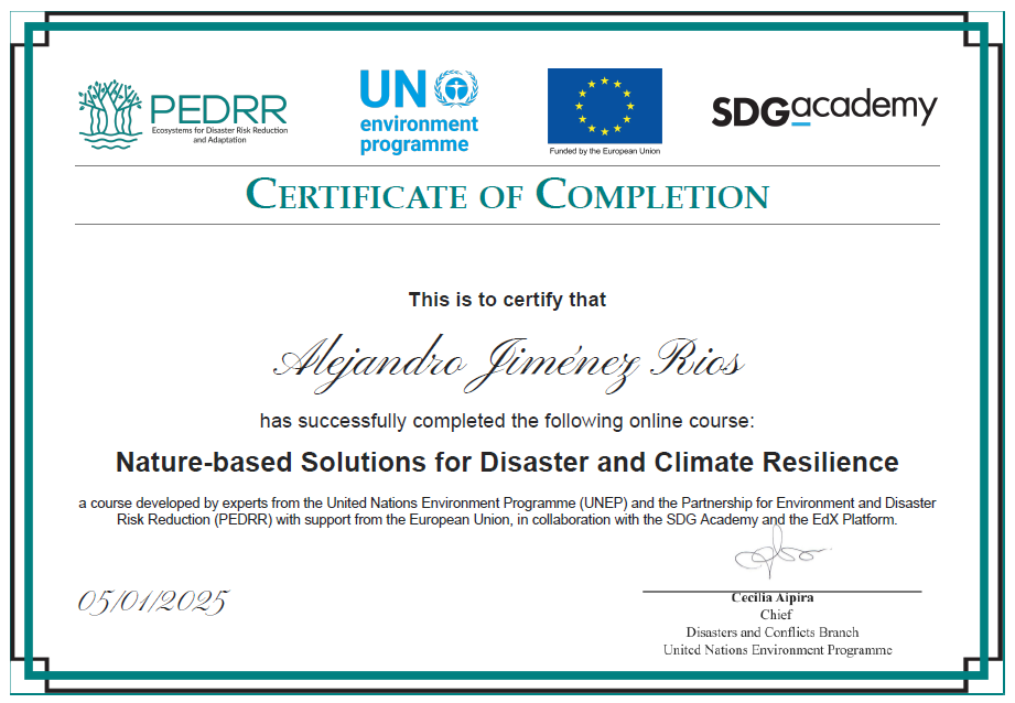 Dr. Alejandro Jiménez Rios Nature-Based Solutions