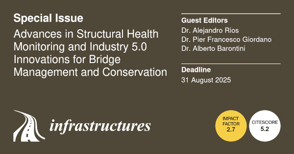 Dr. Alejandro Jiménez Rios Editor at Infrastructures Special Issue