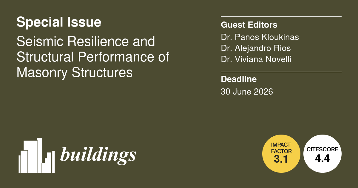 Dr. Alejandro Jiménez Rios Special Issue in Buildings